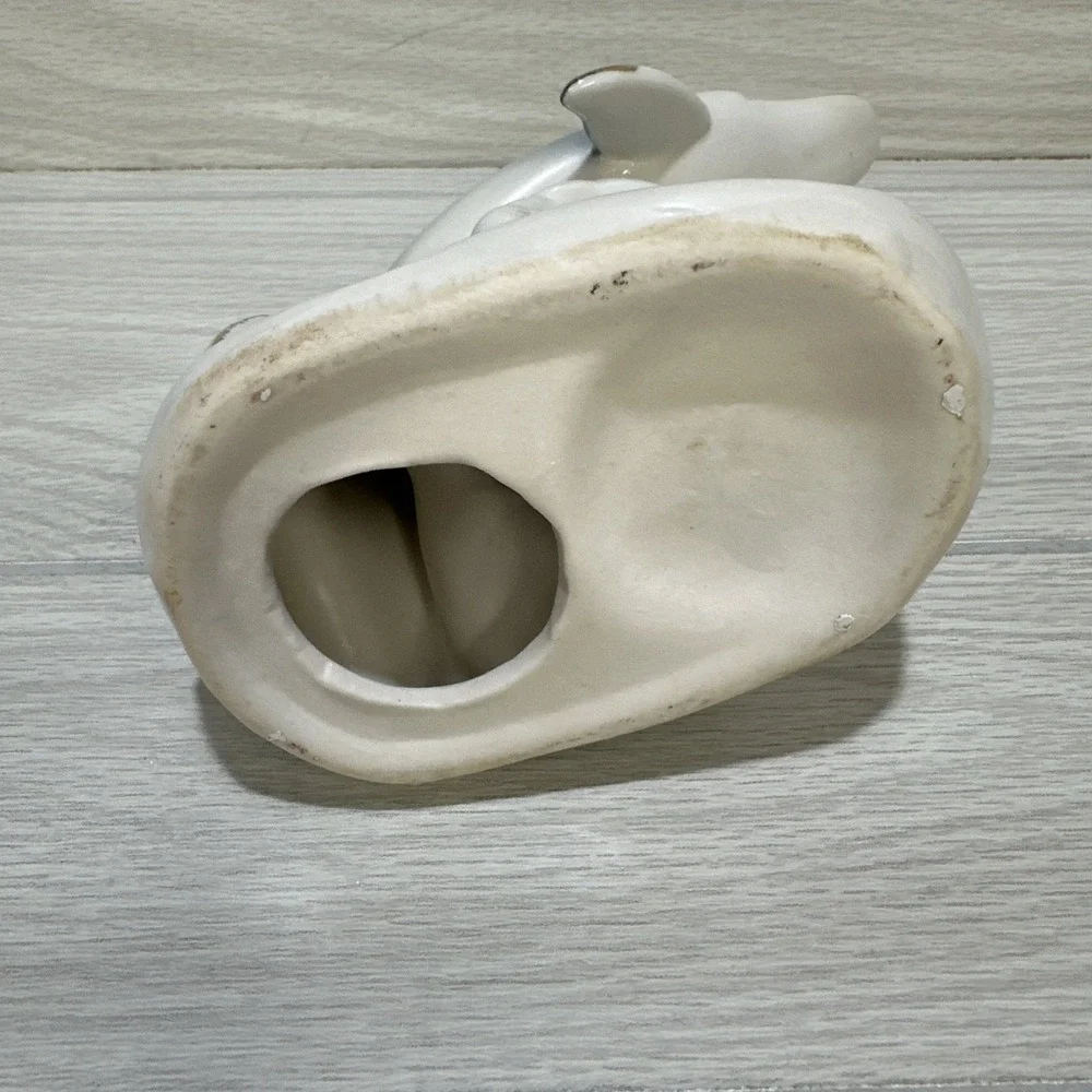 Ceramic Dolphin Figurine w/ Gold‎ Accents 6.75 x 6 x 2.75